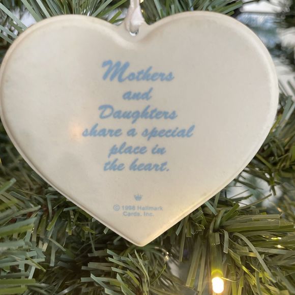 Vintage Blue 1998 Hallmark Christmas Ornament Mother And‎ Daughter - Picture 3 of 3